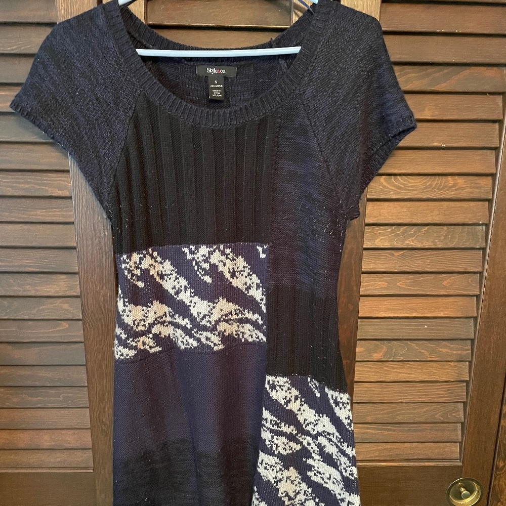 Style & Co. Patchwork Sweater Dress